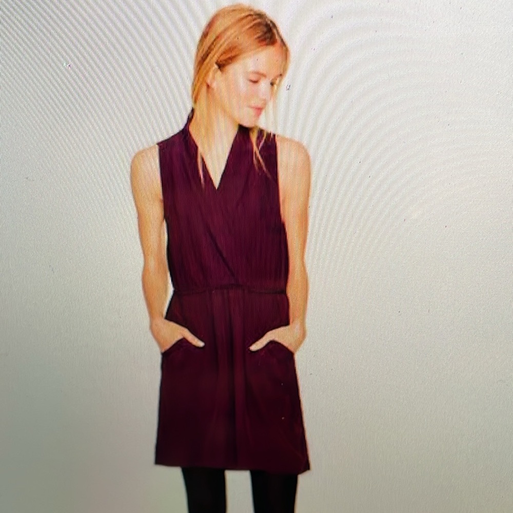 114. Aritzia Wilfred Sabine Dress Small Burgundy - Picture 2 of 7